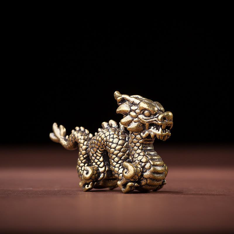 Buddha Stones Year Of The Dragon Small Auspicious Brass Dragon Luck Success Home Decoration