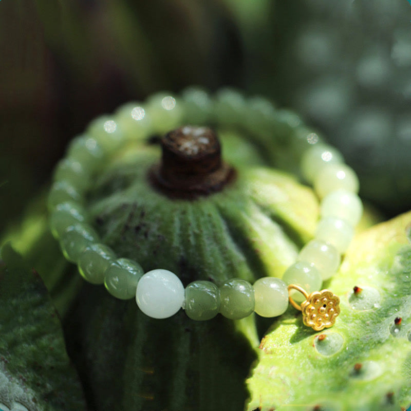 Jade Lotus Abundance Adjustable Bracelet