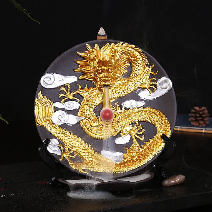 Dragon Ceramic Backflow Smoke Fountain Meditation Incense Burner