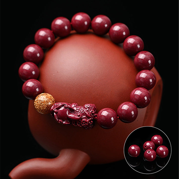 Buddha Stones Tibetan Cinnabar Pixiu Calm Bracelet