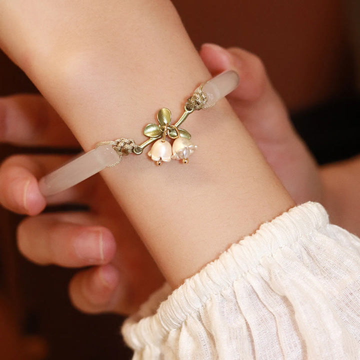 Lily of the Valley Flower Happiness Strength Bracelet Bangle