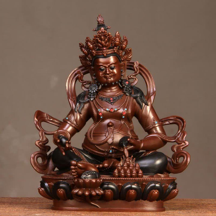 Yellow Jambhala Bodhisattva Figurine Compassion Copper Statue Home Office Decoration