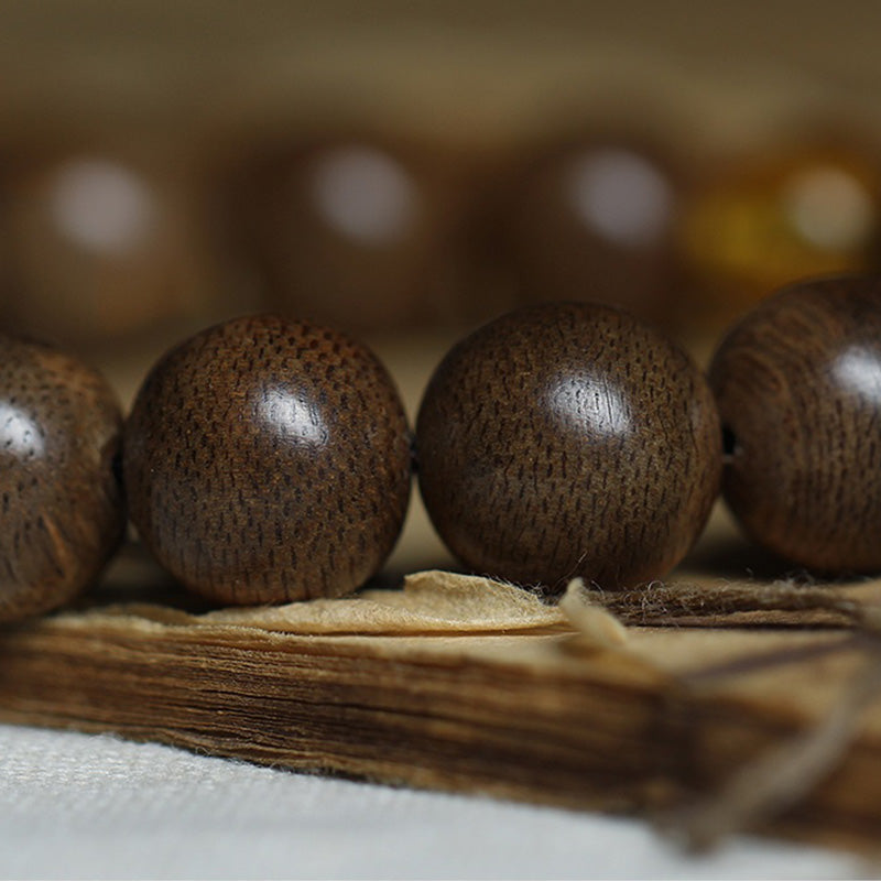 Buddha Stones Chinese Zodiac Natal Buddha Kalimantan Agarwood Red Agate Amber 925 Sterling Silver Bracelet