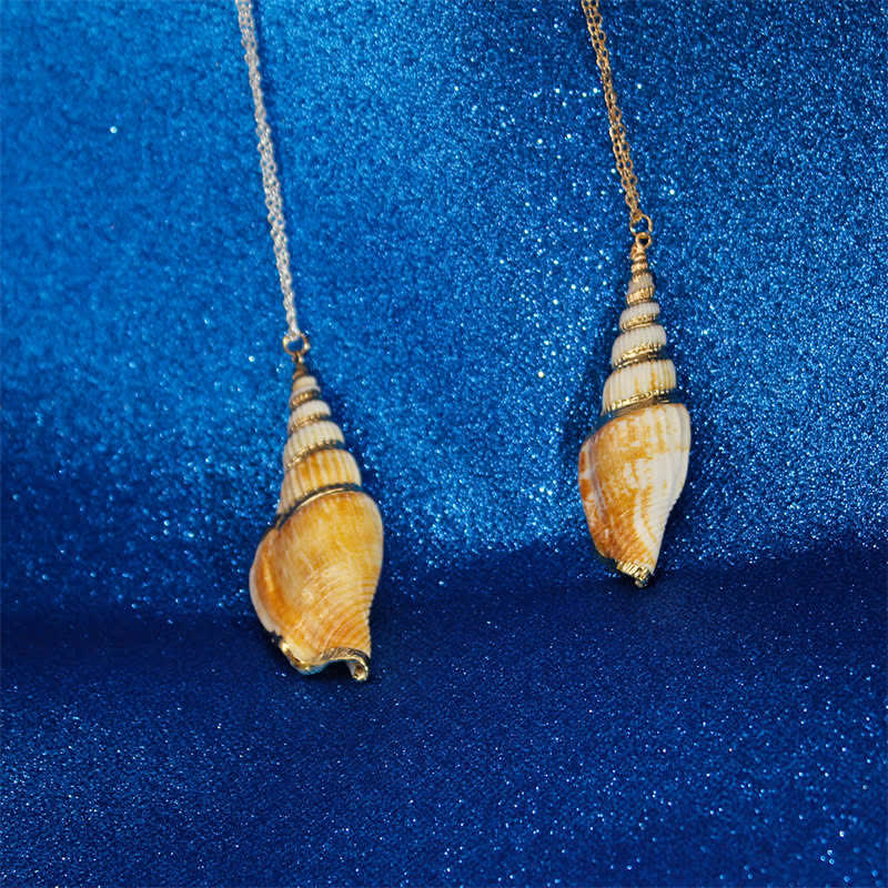 Natural Shankha Conch Shell Seashell Lucky Necklace Pendant