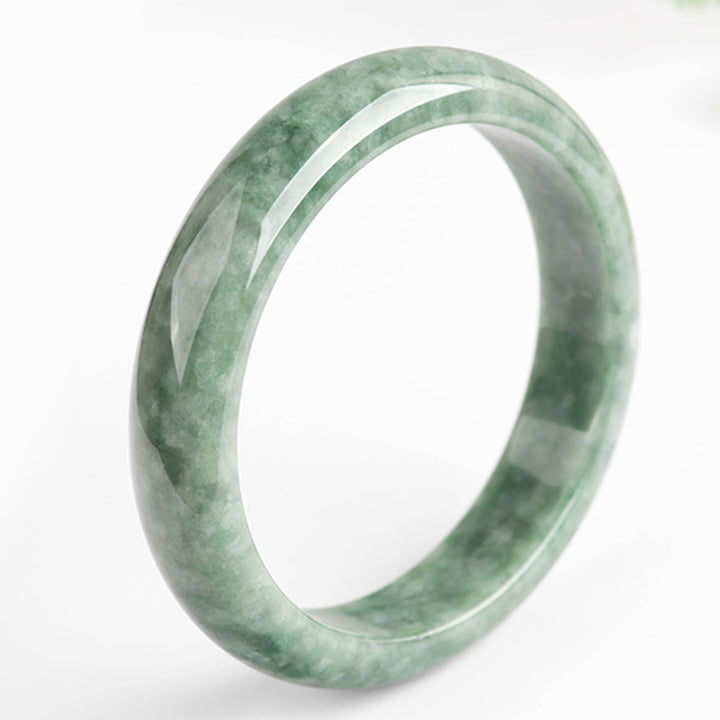 Buddha Stones Natural Jade Luck Wealth Bangle Bracelet