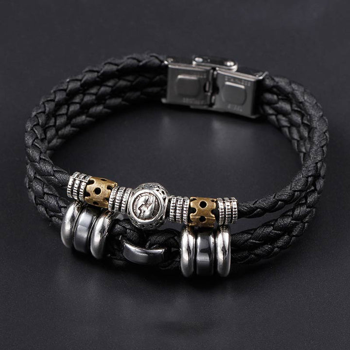 Buddha Stones 12 Constellations of the Zodiac Hematite Protection Bracelet