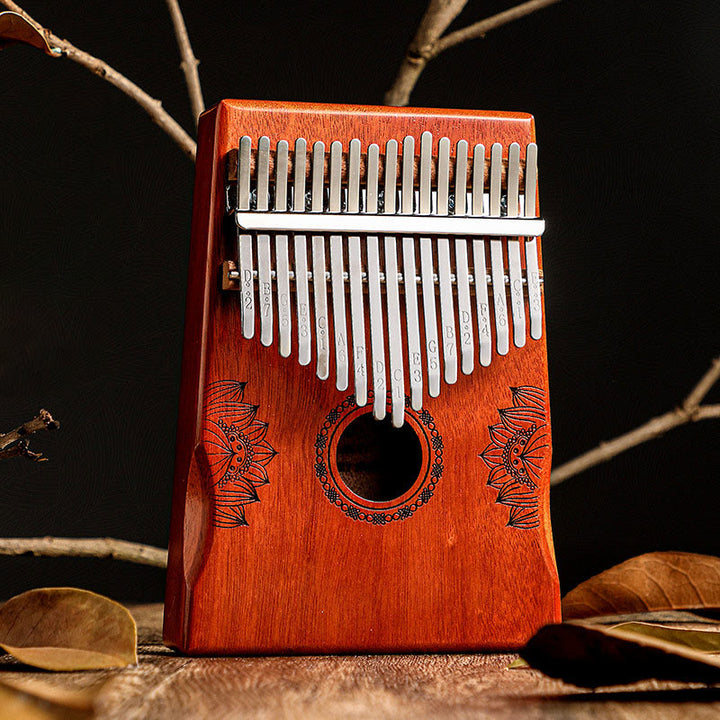 Buddha Stones Kalimba 17/21 Keys Thumb Piano Lotus Design Portable Finger Piano