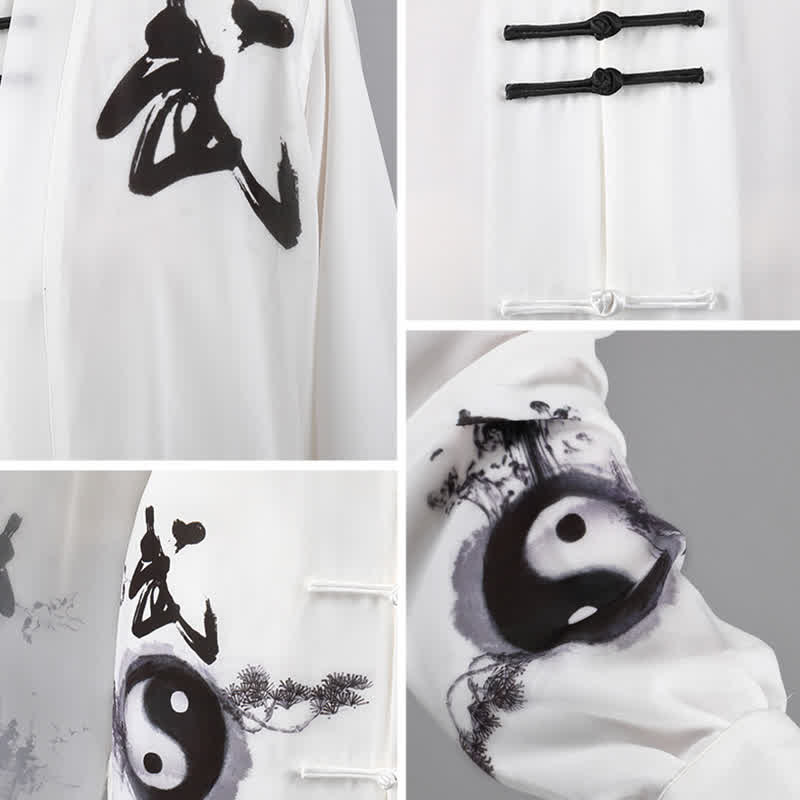 3Pcs Yin Yang Tree Tai Chi Spiritual Zen Practice Meditation Prayer Uniform Unisex Clothing Set