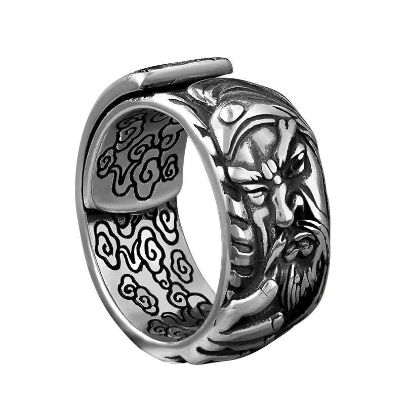 Guan Gong Auspicious Clouds Amulet Wealth Ring