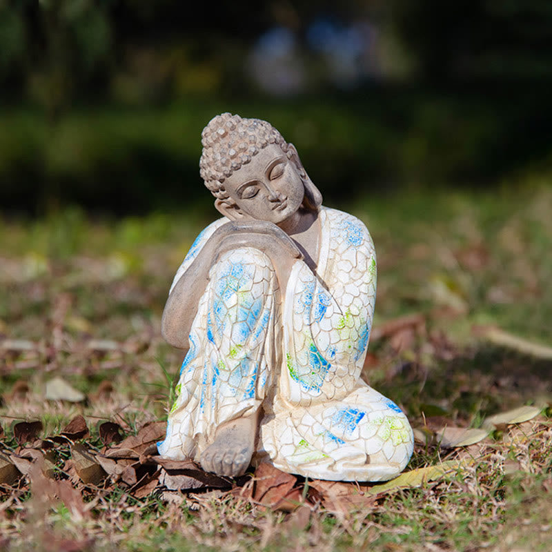 Meditating Zen Buddha Serenity Resin Statue Figurine Home Decoration