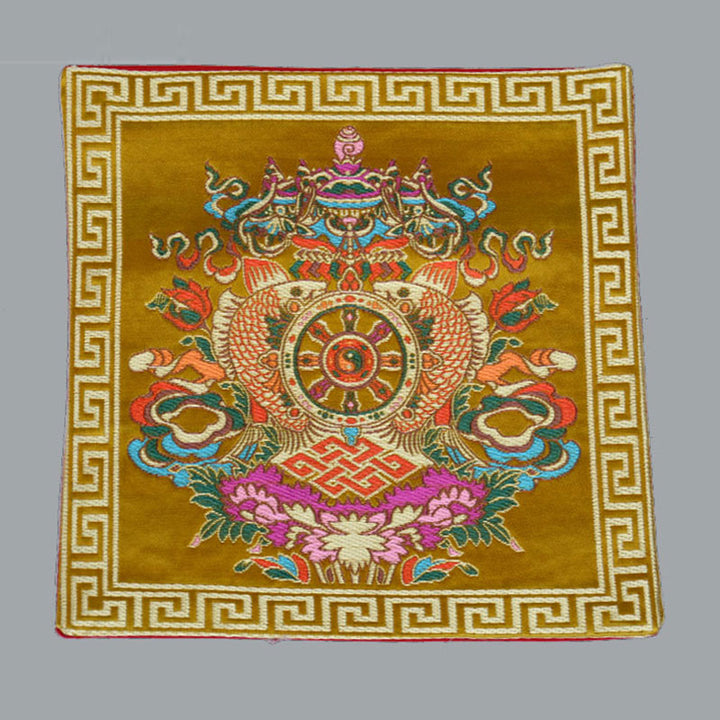 Buddha Stones Prayer Altar Mat Healing Meditation Vajra Auspicious Symbols