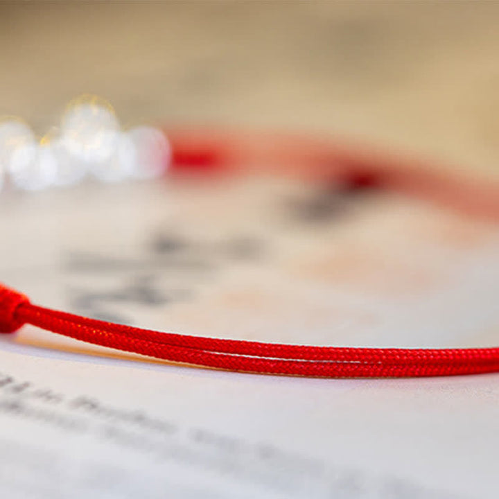 Buddha Stones 925 Sterling Silver Red String Braid Bell Charm Anklet