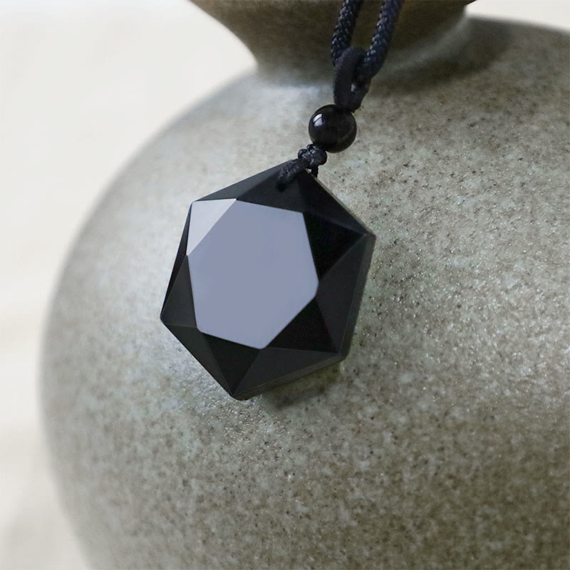 Black Obsidian Talisman Purify Pendant Necklace