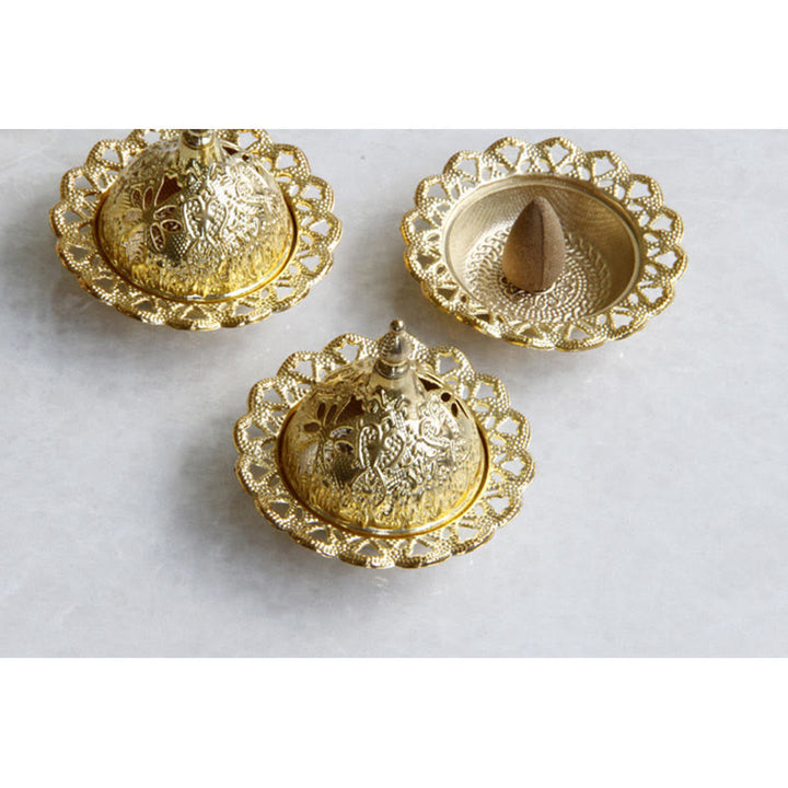 Tibetan Gold Mini Meditation Incense Burner