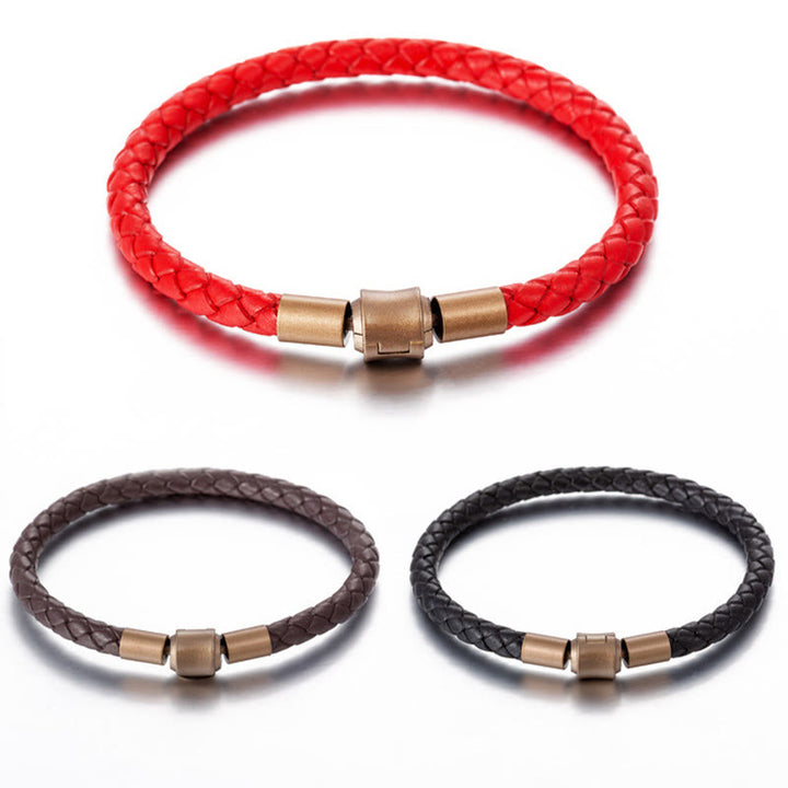 Buddha Stones Vintage Leather Rope Luck Braid String Bracelet