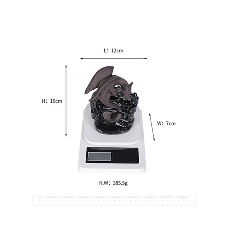 Buddha Stones Nordic Pterosaur Dragon Ceramic Backflow Smoke Fountain Protection Healing Incense Burner Decoration