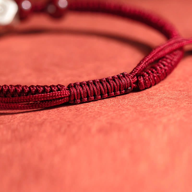 Buddha Stones 925 Sterling Silver Chinese Zodiac Natal Buddha Cinnabar Calm Bracelet