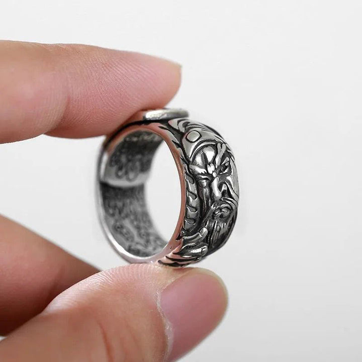 Guan Gong Auspicious Clouds Amulet Wealth Ring