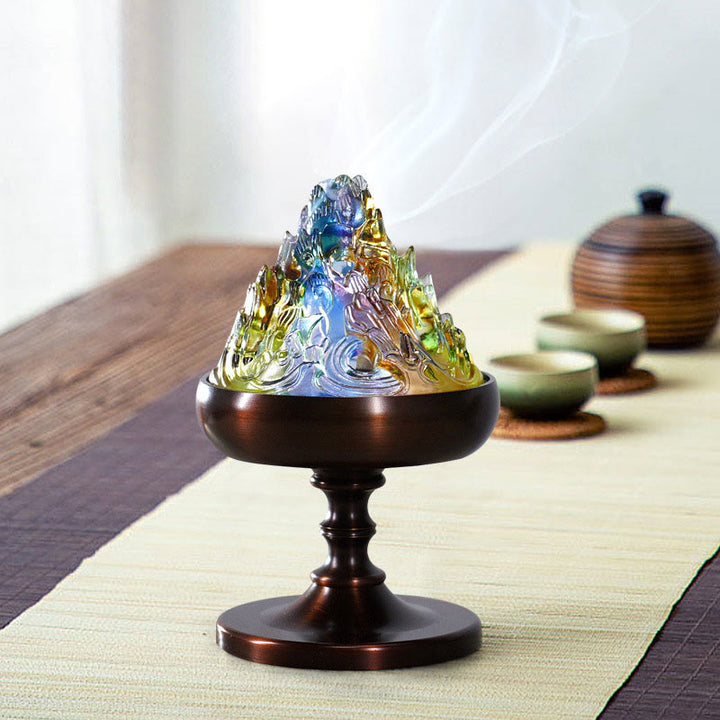 Liuli Crystal Mountain Healing Meditation Incense Burner