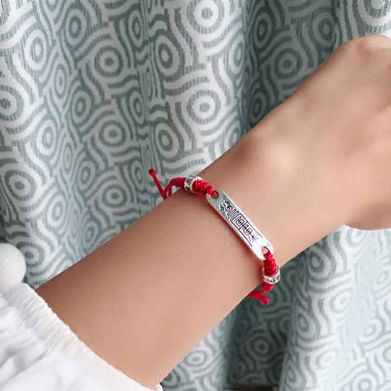 Buddha Stones 925 Sterling Silver Red String Luck Strength Braid Bracelet