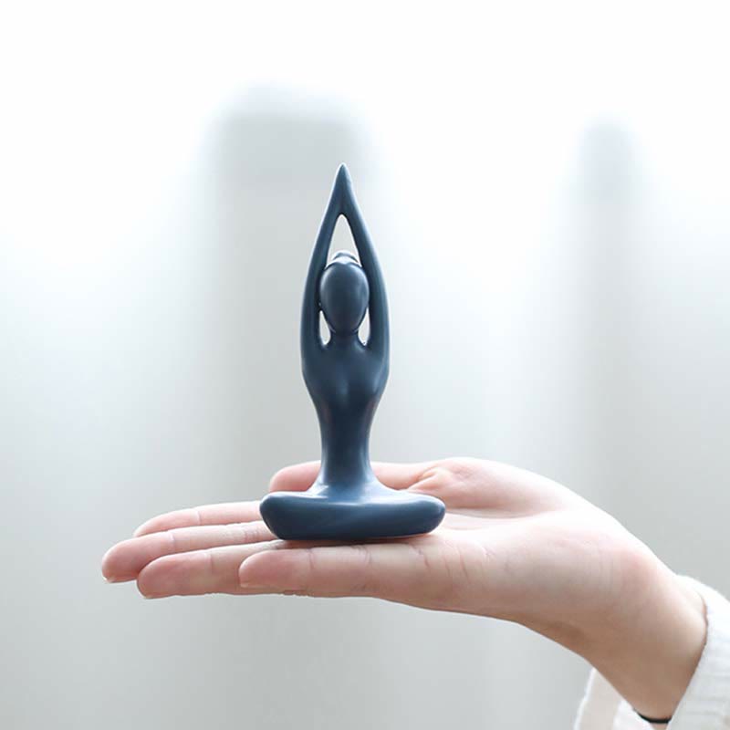 Abstract Yoga Meditation Exercise Ceramics Spiritual Figurine Sculpture Decoration