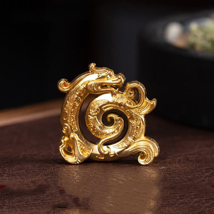 Buddha Stones Mini Auspicious Dragon Pattern Meditation Zinc Alloy Small Incense Stick Burner