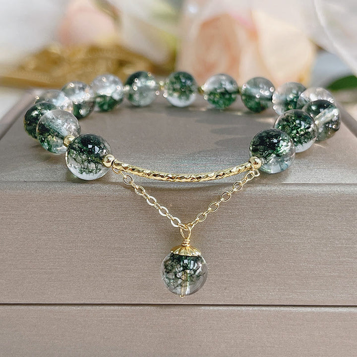 Green Phantom Crystal Confidence Charm Bracelet