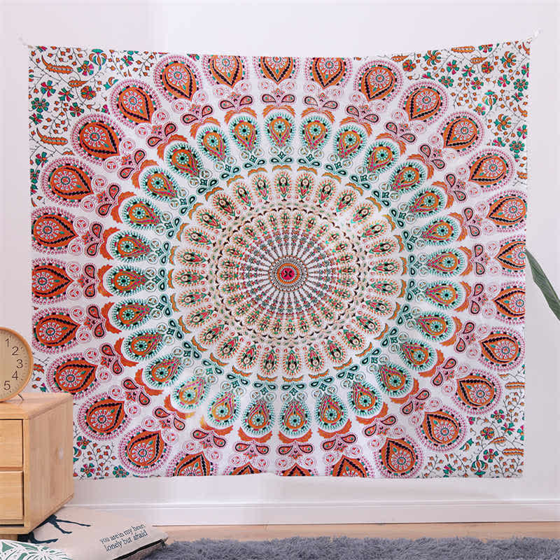 Bohemian Mandala Pattern Tapestry Wall Hanging Wall Art Focus Creativity Home Living Room Decor