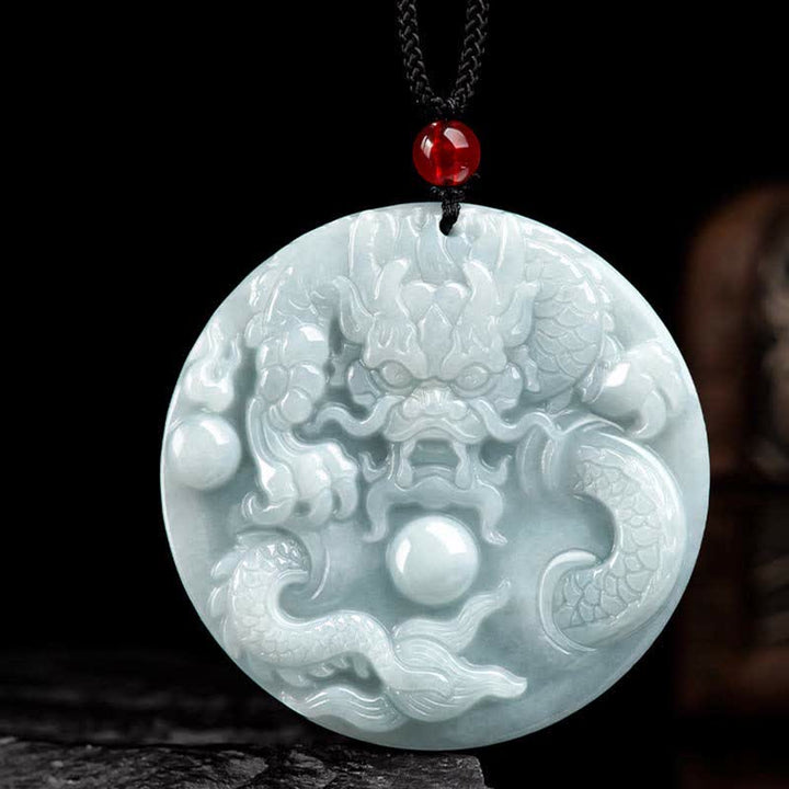 ❗❗❗A Flash Sale- Buddha Stones Chinese Zodiac Dragon Jade Success Amulet String Necklace