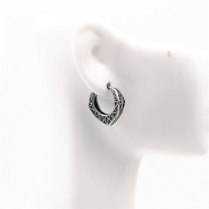 Viking Hoop Titanium Steel Balance Earrings