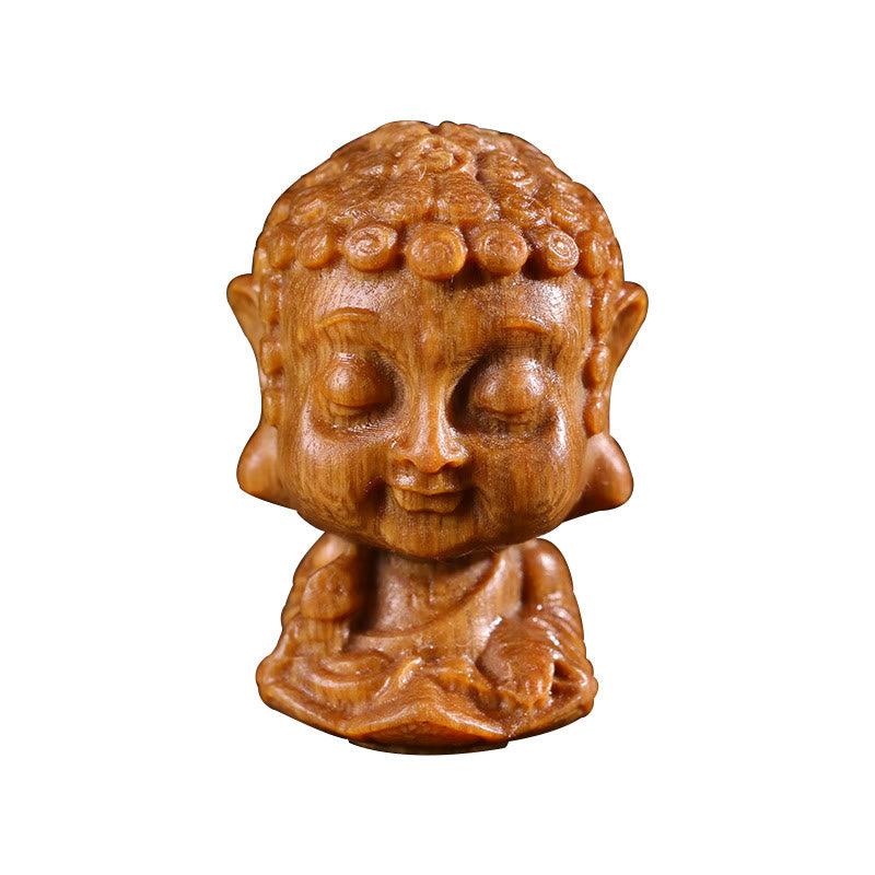 Chinese Zodiac Natal Buddha Green Sandalwood Lotus Engraved Positive Home Decoration