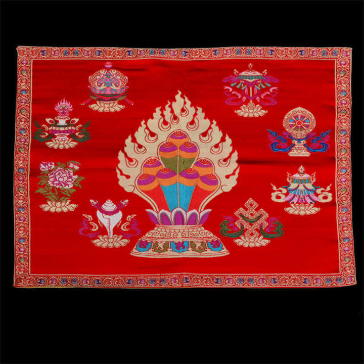 Prayer Altar Mat Healing Meditation 8 Auspicious Symbols Mat