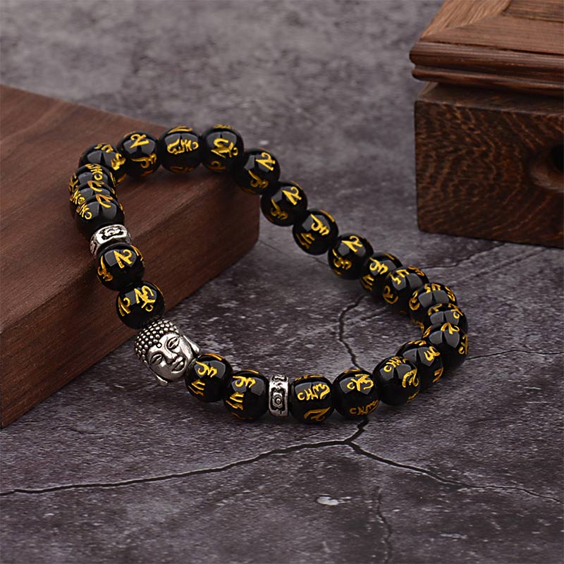 Buddha Stones Tibetan Buddha Mantra Amulet Bracelet