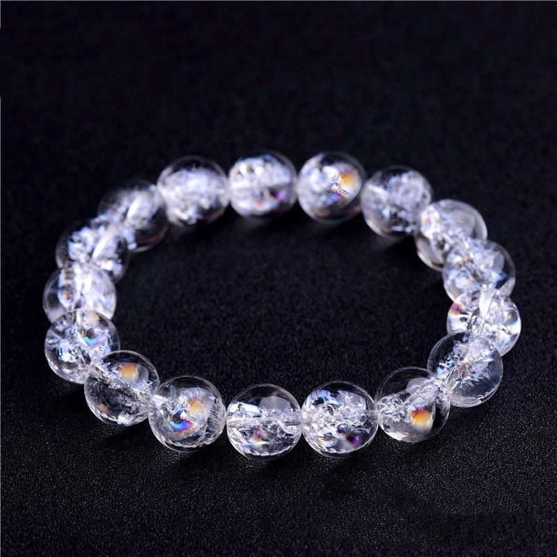 Buddha Stones Natural White Crystal Protection Healing Bracelet