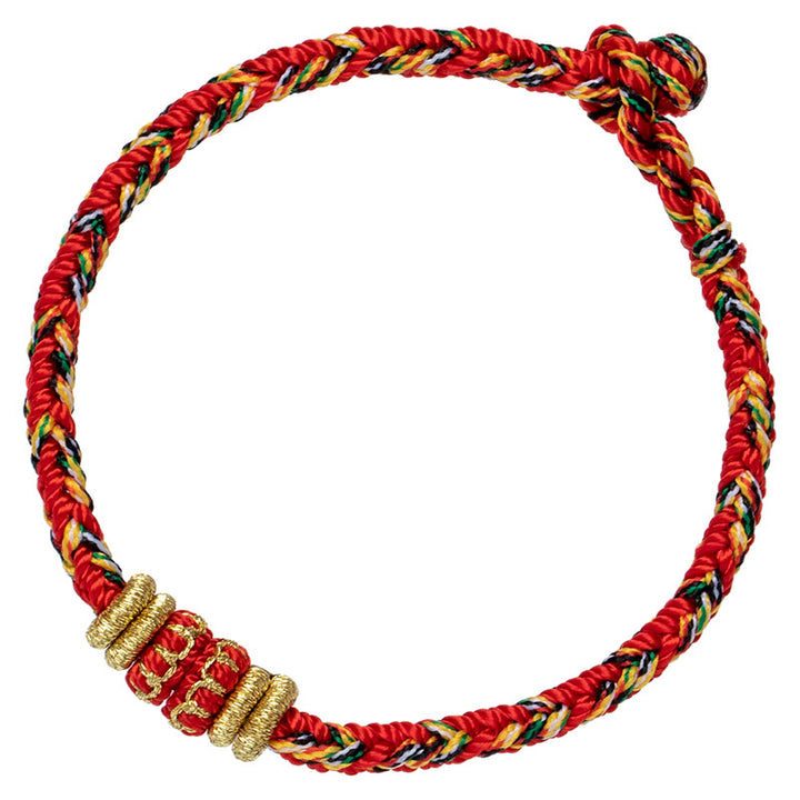 Buddha Stones Tibet Handmade Chinese Zodiac Natal Buddha Luck Strength Braided String Bracelet